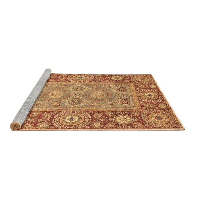 Sideview of Machine Washable Oriental Brown Traditional Rug, wshabs3755brn