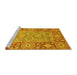 Sideview of Machine Washable Oriental Yellow Traditional Rug, wshabs3755yw