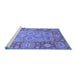 Sideview of Machine Washable Oriental Blue Traditional Rug, wshabs3755blu