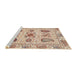 Sideview of Machine Washable Abstract Rust Pink Rug, wshabs3756