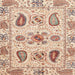 Square Machine Washable Abstract Rust Pink Rug, wshabs3756