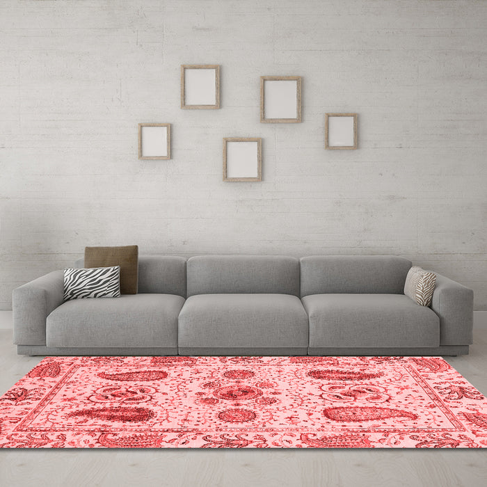 Modern Red Washable Rugs