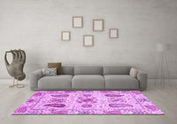 Machine Washable Abstract Purple Modern Rug, wshabs3756pur