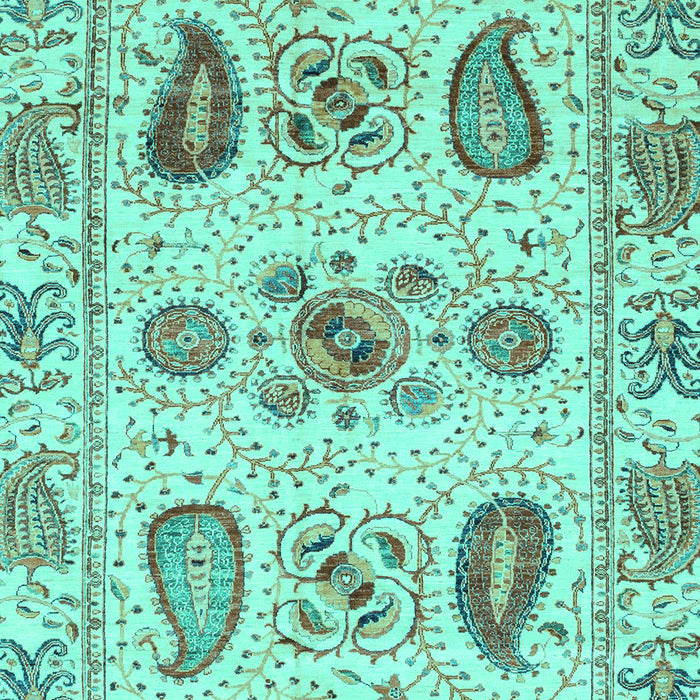 Machine Washable Abstract Turquoise Modern Area Rugs, wshabs3756turq