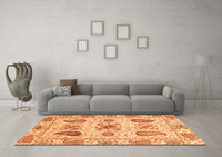 Machine Washable Abstract Orange Modern Rug, wshabs3756org