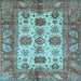 Square Oriental Light Blue Traditional Rug, abs3757lblu