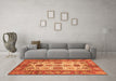 Machine Washable Oriental Orange Traditional Area Rugs in a Living Room, wshabs3757org