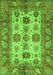 Machine Washable Oriental Green Traditional Area Rugs, wshabs3757grn