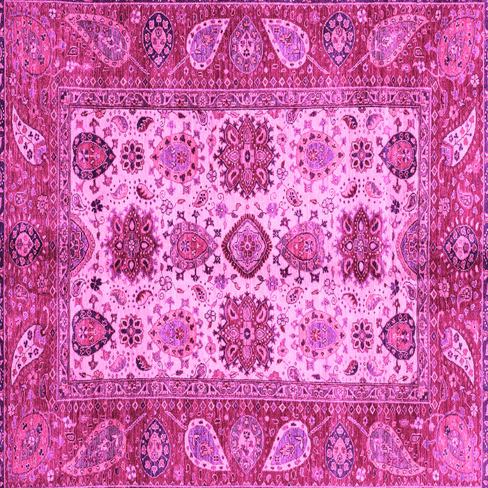 Square Oriental Pink Traditional Rug, abs3757pnk