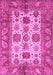 Machine Washable Oriental Pink Traditional Rug, wshabs3757pnk