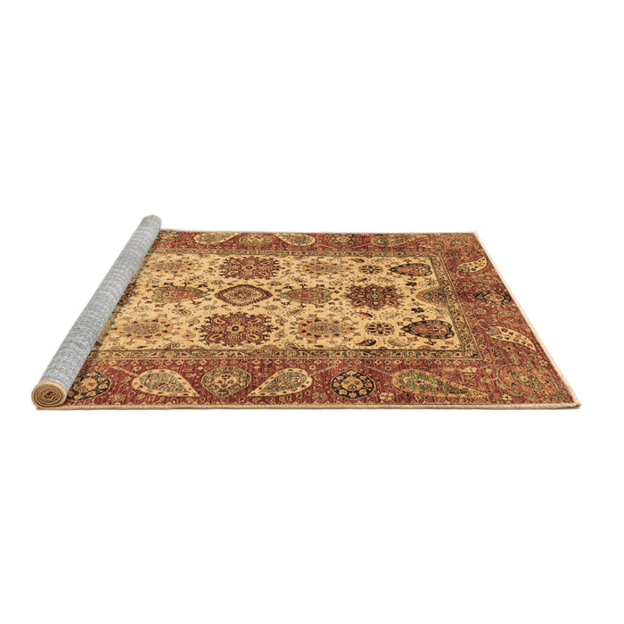 Sideview of Machine Washable Oriental Brown Traditional Rug, wshabs3757brn