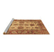 Sideview of Machine Washable Oriental Brown Traditional Rug, wshabs3757brn