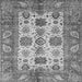 Square Machine Washable Oriental Gray Traditional Rug, wshabs3757gry