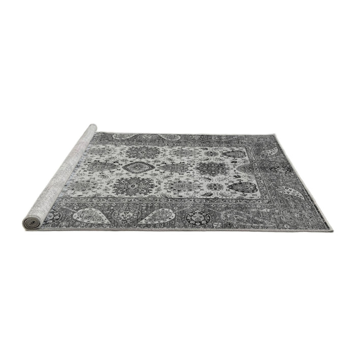Sideview of Machine Washable Oriental Gray Traditional Rug, wshabs3757gry