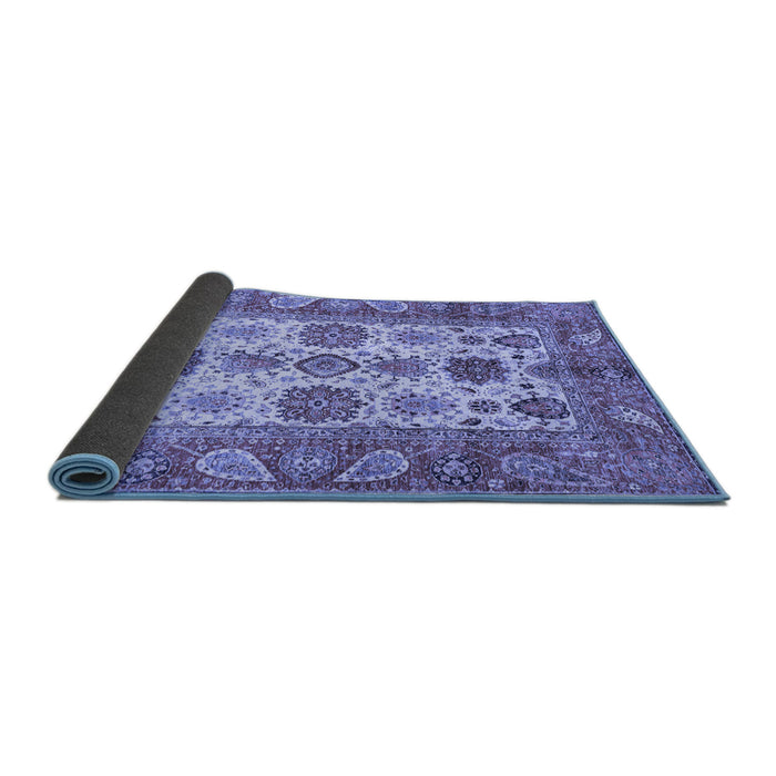 Sideview of Oriental Blue Traditional Rug, abs3757blu