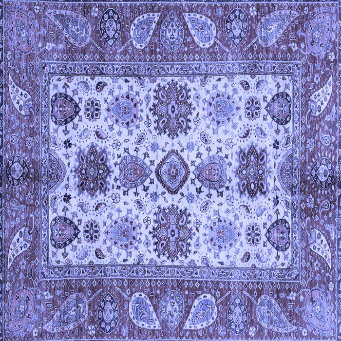 Square Machine Washable Oriental Blue Traditional Rug, wshabs3757blu