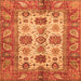 Square Oriental Orange Traditional Rug, abs3757org