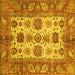 Square Oriental Yellow Traditional Rug, abs3757yw