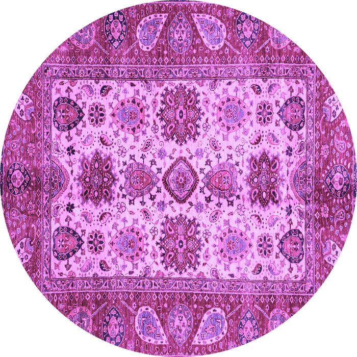 Round Oriental Purple Traditional Rug, abs3757pur