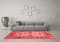 Machine Washable Oriental Red Traditional Rug, wshabs3757red