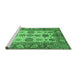 Sideview of Machine Washable Oriental Emerald Green Traditional Area Rugs, wshabs3757emgrn