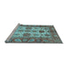 Sideview of Machine Washable Oriental Light Blue Traditional Rug, wshabs3757lblu