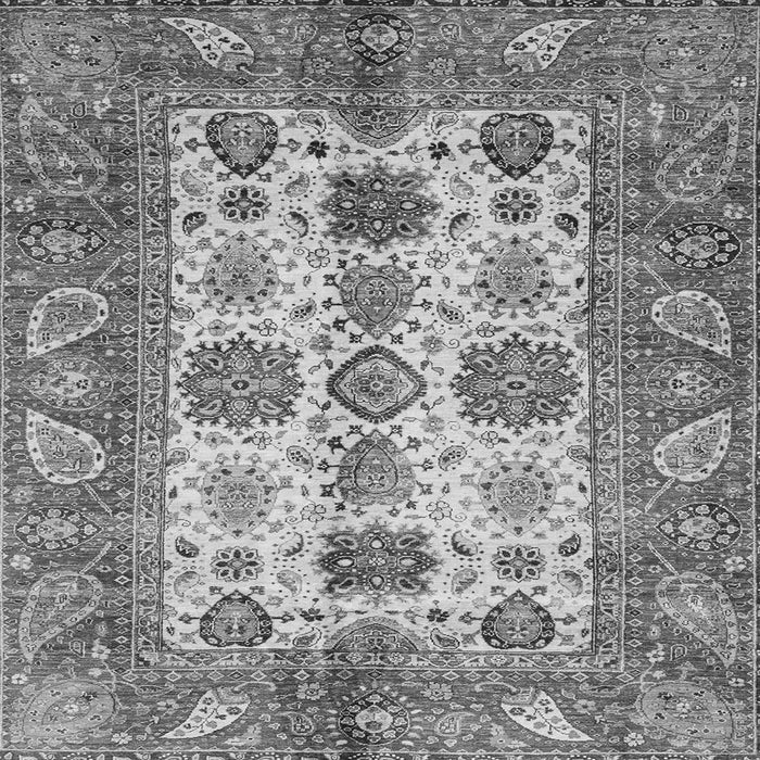 Square Oriental Gray Traditional Rug, abs3757gry