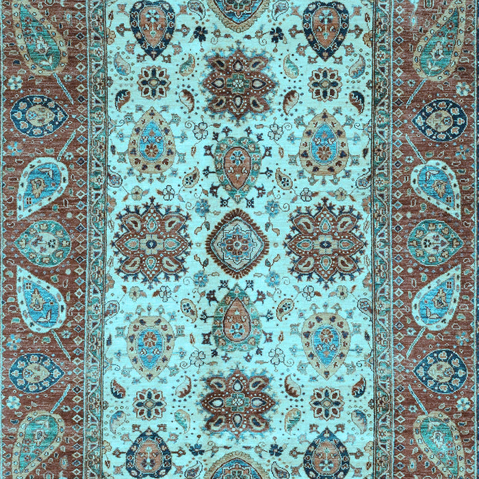 Machine Washable Oriental Light Blue Traditional Rug, wshabs3757lblu