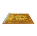 Sideview of Machine Washable Oriental Yellow Traditional Rug, wshabs3757yw