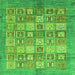 Square Abstract Green Modern Rug, abs3758grn