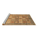 Sideview of Machine Washable Abstract Brown Modern Rug, wshabs3758brn