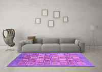 Machine Washable Abstract Purple Modern Rug, wshabs3758pur