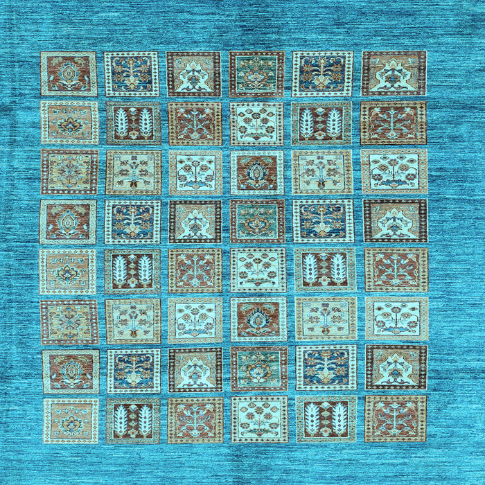 Square Machine Washable Abstract Light Blue Modern Rug, wshabs3758lblu