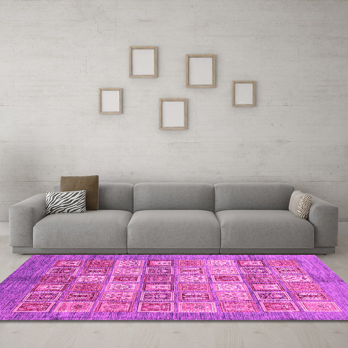 Machine Washable Abstract Pink Modern Rug in a Living Room, wshabs3758pnk