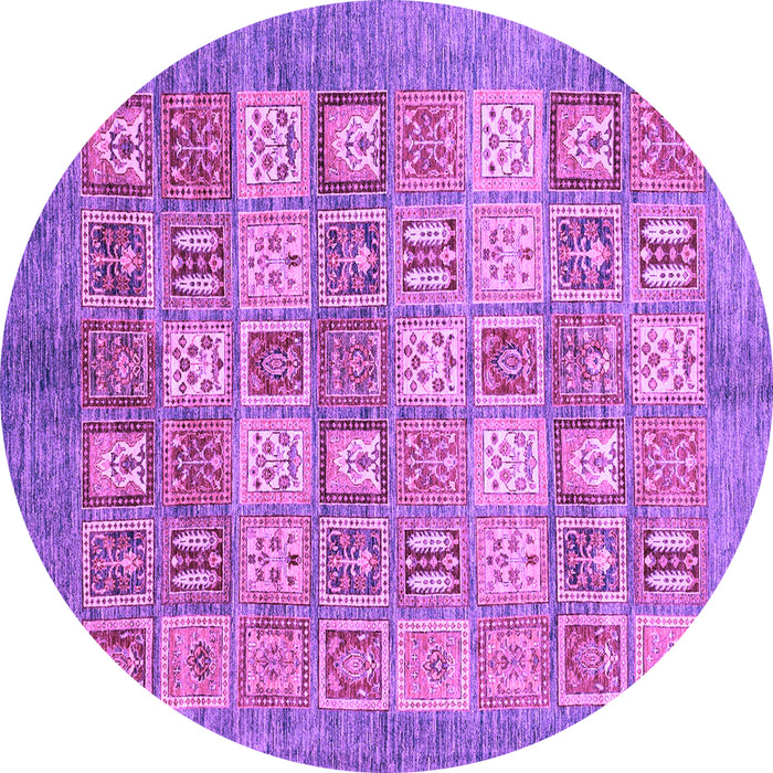Round Machine Washable Abstract Purple Modern Area Rugs, wshabs3758pur