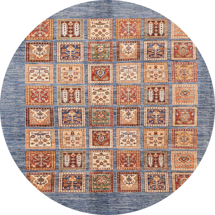 Round Abstract Rosy Purple Modern Rug, abs3758