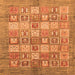 Square Machine Washable Abstract Orange Modern Area Rugs, wshabs3758org