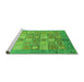 Sideview of Machine Washable Abstract Green Modern Area Rugs, wshabs3758grn