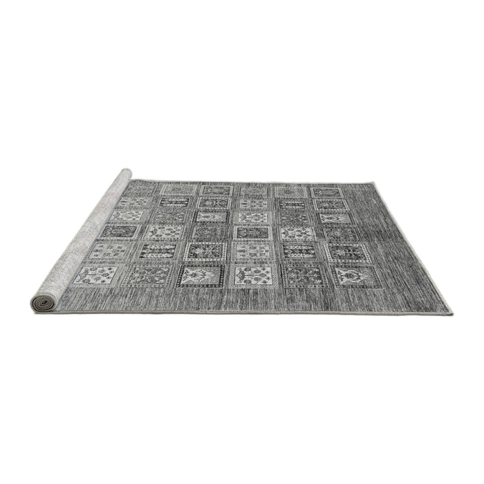 Sideview of Machine Washable Abstract Gray Modern Rug, wshabs3758gry