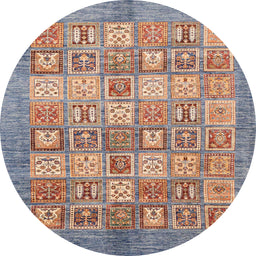 Round Machine Washable Abstract Rosy-Finch Purple Rug, wshabs3758