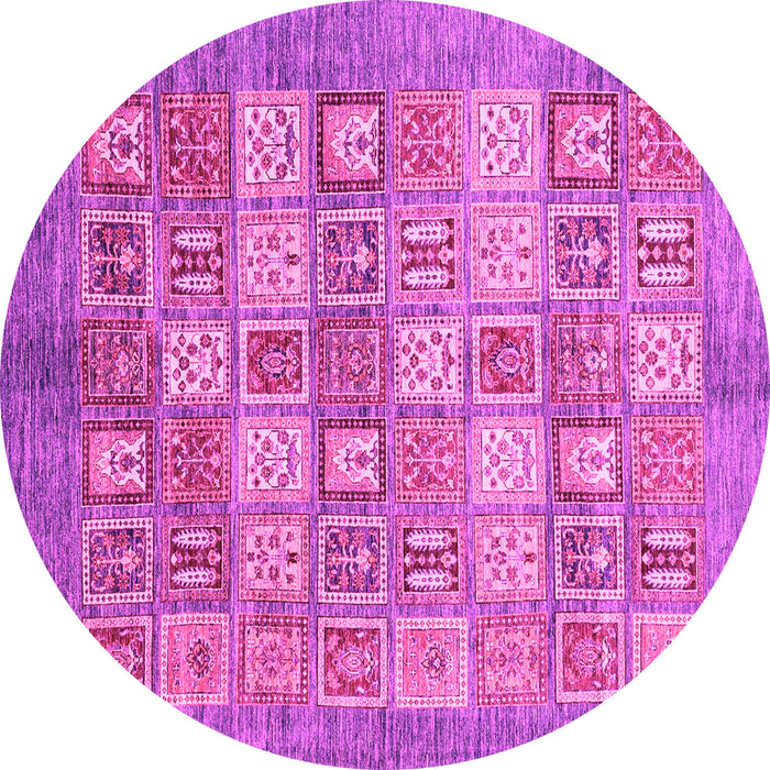 Round Abstract Pink Modern Rug, abs3758pnk