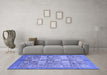 Machine Washable Abstract Blue Modern Rug in a Living Room, wshabs3758blu