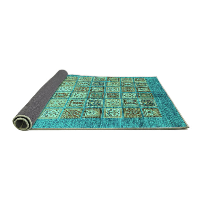 Sideview of Abstract Turquoise Modern Rug, abs3758turq