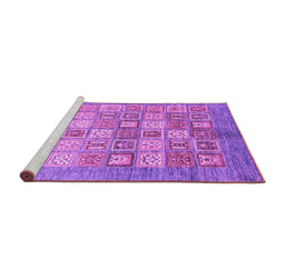 Sideview of Machine Washable Abstract Purple Modern Area Rugs, wshabs3758pur