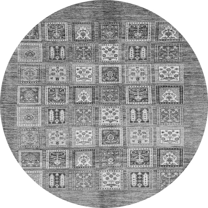 Round Machine Washable Abstract Gray Modern Rug, wshabs3758gry