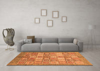 Machine Washable Abstract Orange Modern Rug, wshabs3758org