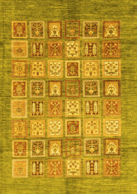 Abstract Yellow Modern Rug, abs3758yw