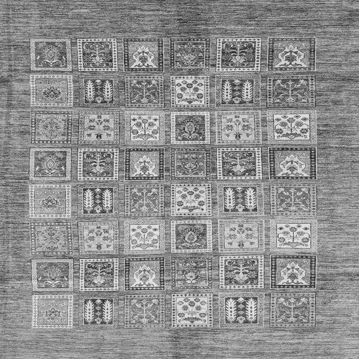 Square Machine Washable Abstract Gray Modern Rug, wshabs3758gry