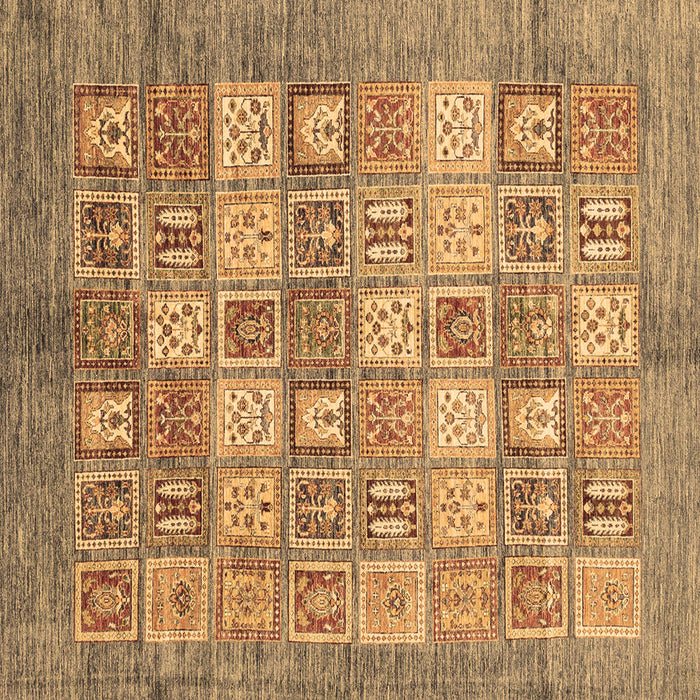 Square Machine Washable Abstract Brown Modern Rug, wshabs3758brn