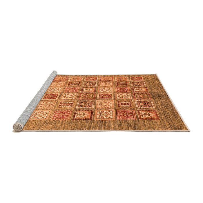 Sideview of Machine Washable Abstract Orange Modern Area Rugs, wshabs3758org